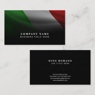 Moderne italienische Nationalflagge in Schwarz und Visitenkarte