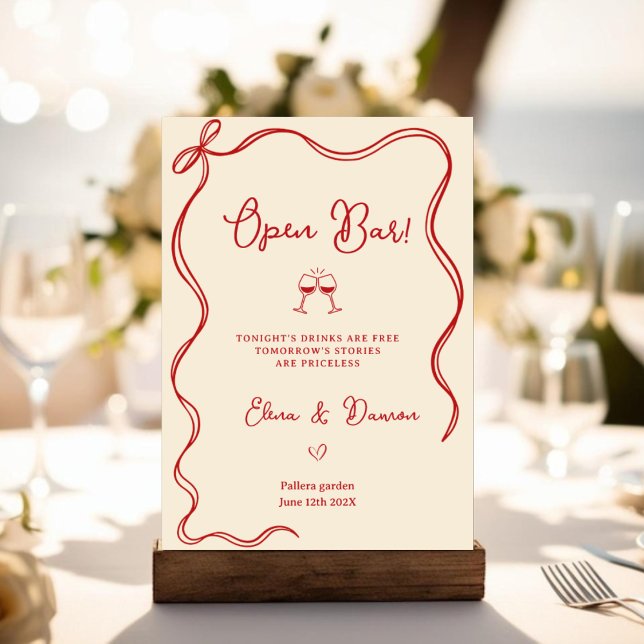 Moderne italienische Open-Bar-Hochzeitstafel Poster (Von Creator hochgeladen)