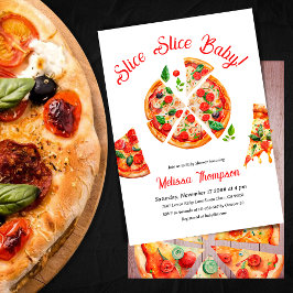 Moderne italienische Pizza Party Slice Slice Baby  Einladung
