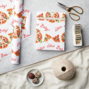 Moderne italienische Pizza Party Slice Slice Baby  Geschenkpapier