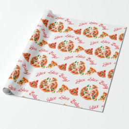 Moderne italienische Pizza Party Slice Slice Baby Geschenkpapier