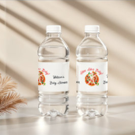 Moderne italienische Pizza Party Slice Slice Baby  Wasserflaschenetikett