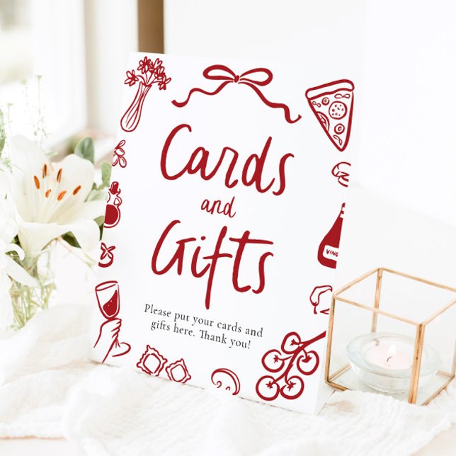 Moderne italienische Pizzakarte und Geschenke Sockelschild (Modern That's Amore Italian Pizza Cards and Gifts Pedestal Sign)