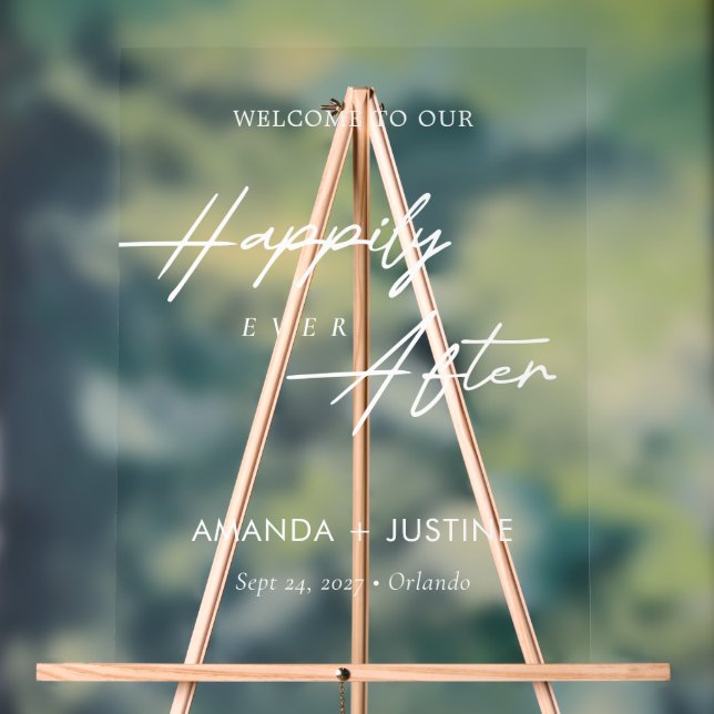 Moderne italienische Schrift glücklich je nach Hoc Acrylschild (Neutral)