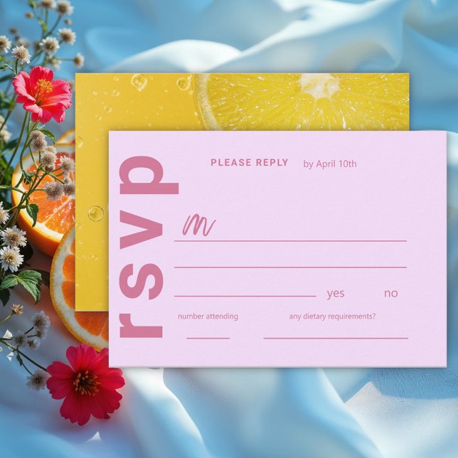 Moderne italienische Sommerhochzeit RSVP Karte (Von Creator hochgeladen)