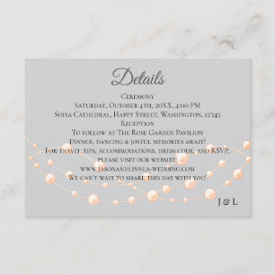 Moderne Ivory-Blush Romantische Perlmutt - Neutral Begleitkarte
