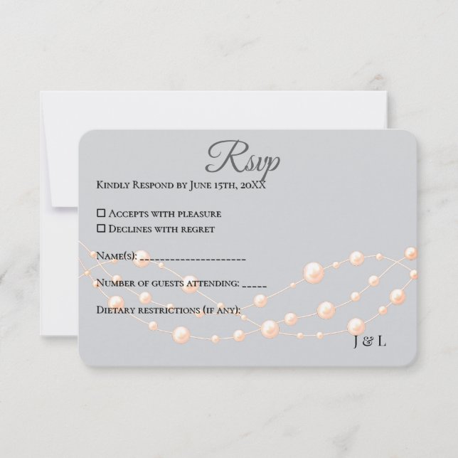Moderne Ivory-Blush Romantische Perlmutt - Neutral RSVP Karte (Vorderseite)