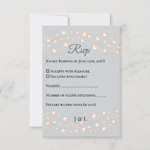 Moderne Ivory-Blush Romantische Perlmutt - Neutral RSVP Karte