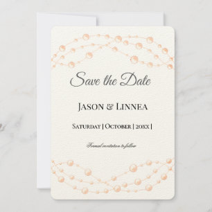 Moderne Ivory-Blush Romantische Perlmutt - Neutral Save The Date