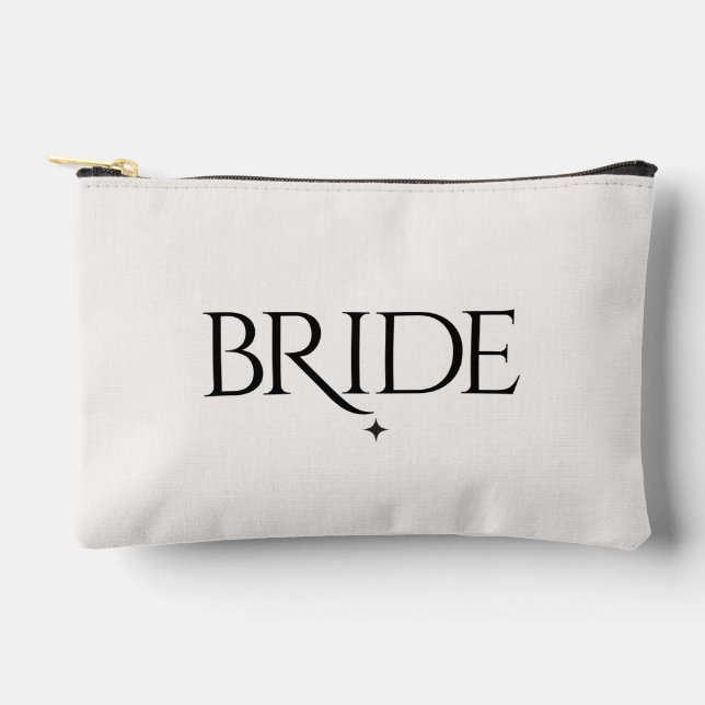 Moderne Ivory Bridal Toilettenartikel Kosmetische  Zubehörtasche (Vorderseite)