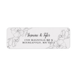 Moderne Ivory Magnolia Blume Rücksendeadresse