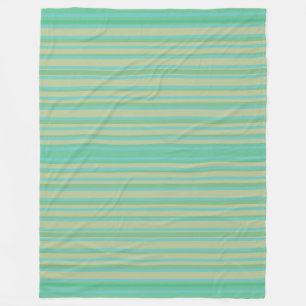 Moderne Jade-Grün gestreifte Fleece-Decke Fleecedecke