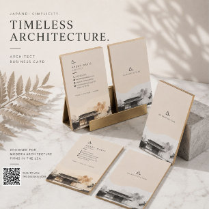 Moderne Japandi-Architekten-Visitenkarte Visitenkarte