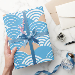 Moderne japanische Seigaiha-Wellen & aufgehende So Geschenkpapier