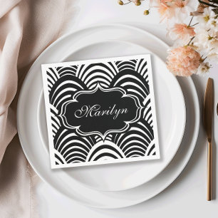 Moderne Jazz-Ära Elegant Black and White 1920s Serviette