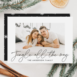 Moderne Jingle All The Way Kohle-Script-Foto Feiertagskarte