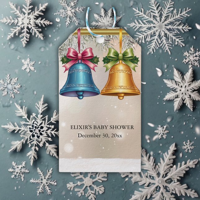 Moderne Jingle Bells Christmas Ornament Baby Showe Geschenkanhänger (Von Creator hochgeladen)