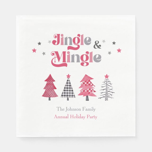 Moderne Jingle und Mingle-Weihnachtsfeier Serviette (Vorderseite)