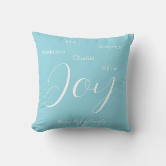 Moderne Joy Schrift Persönliche Familienfeier Kissen