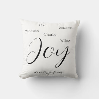 Moderne Joy Schrift Persönliche Familienfeier Kissen