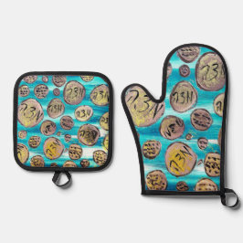 Moderne Joyful Matzah Ofenhandschuh & Topflappen-Set