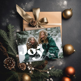 Moderne Joyful Retro Typografie 1 Foto Minimal Feiertagskarte