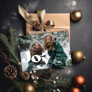 Moderne Joyful Retro Typografie 1 Foto Minimal Feiertagskarte