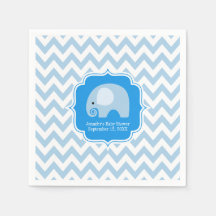 Moderne junge Blue Elephant Baby Dusche Zickzack