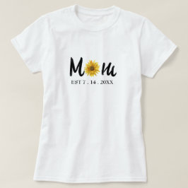 Moderne Junge Mutter Geburtsdatum Blume T-Shirt