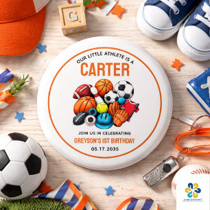 Moderne Jungen Sportbälle All Star 1. Geburtstag Button