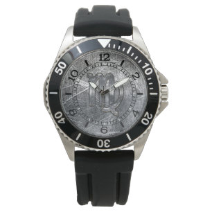 Moderne Jungfrau-Sternzeichen Grunge abgenutztes Z Armbanduhr
