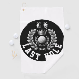 Moderne Junggesellenparty Letztes Loch LH-Monogram Golfhandtuch