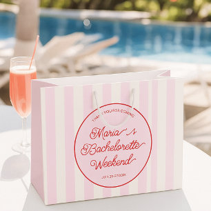 Moderne Junggesellinnen-Abschiedsparty in Rosa Große Geschenktüte