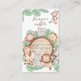 Moderne Jungle Animals Grüne Safari Wasserfarbe b Begleitkarte