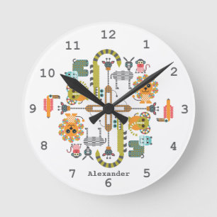 Moderne Jungle-Safari-Tiere - Uhr