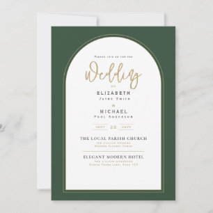 Moderne Juniper Green Wedding Einladung