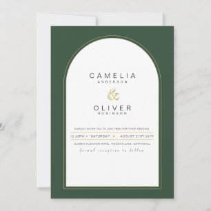 Moderne Juniper Green Wedding Einladung