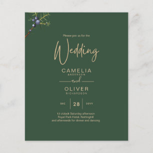 Moderne Juniper Green Wedding Einladung Flyer