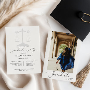 Moderne Jurastelle Paralegal Abschluss Calligraphy Einladung