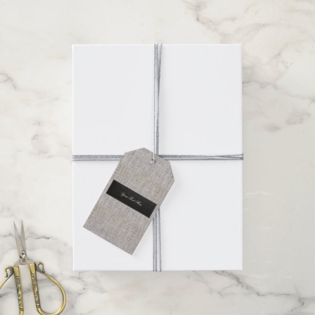 Moderne Jute Geschenkanhänger (Mit Garn)