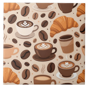 Moderne Kaffee-Ästhetik-Muster Fliese