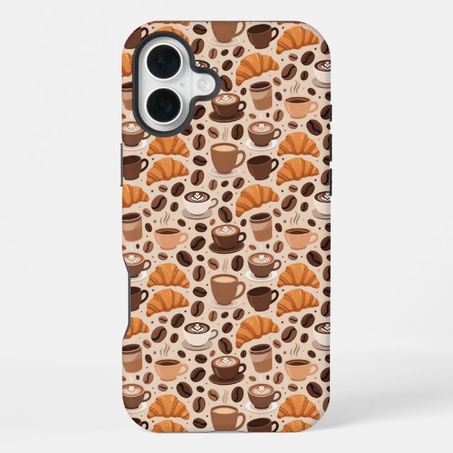 Moderne Kaffee-Ästhetik-Muster iPhone Hülle (Rückseite)