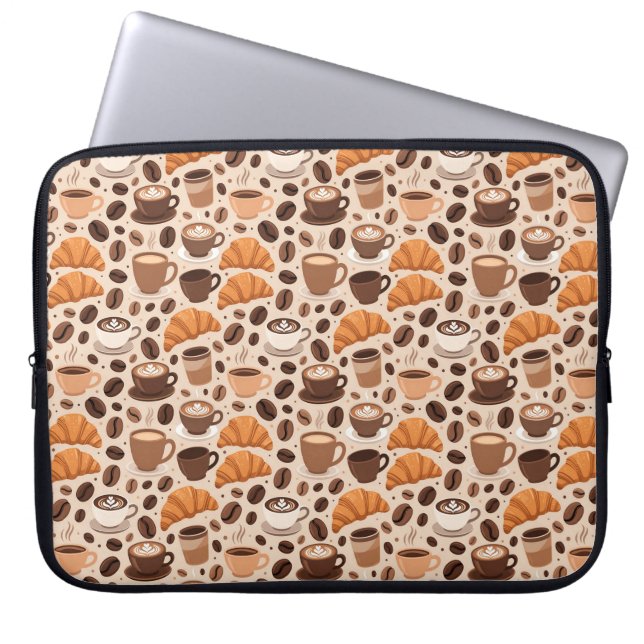 Moderne Kaffee-Ästhetik-Muster Laptopschutzhülle (Vorderseite)