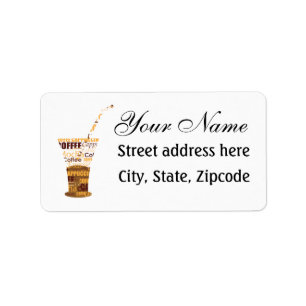 Moderne Kaffee-Illustration Adressaufkleber