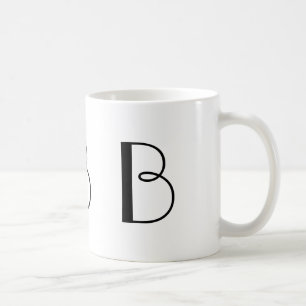Moderne Kaffee-Schwarzweiss-Tasse des Monogramm-B Tasse