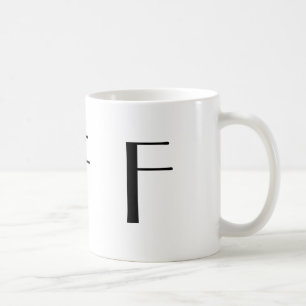 Moderne Kaffee-Schwarzweiss-Tasse des Monogramm-F Tasse
