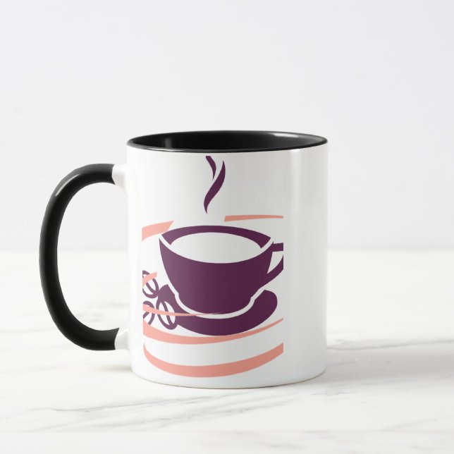 Moderne Kaffee-Tassen-Illustration Tasse (Links)