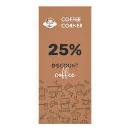 Moderne Kaffeekarte mit Logo und QR-Code Werbekarte