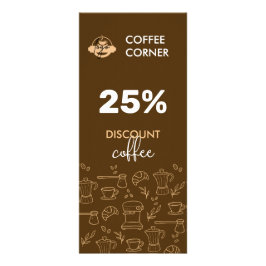 Moderne Kaffeekarte mit Logo und QR-Code Werbekarte