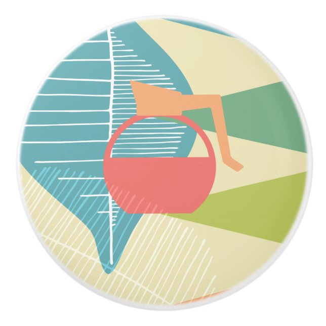 Moderne Kaffeepapiere aus dem Mittelalter Keramikknauf (Vorderseite)